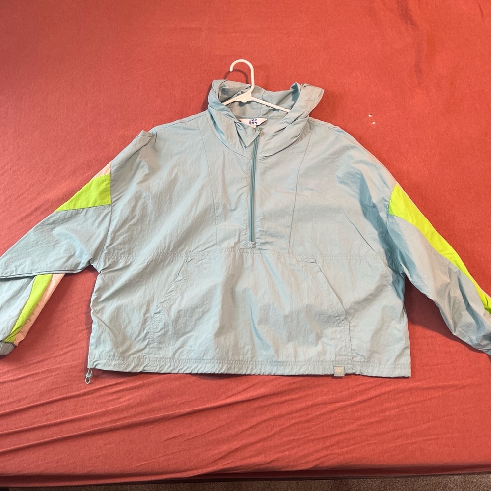JoyLab Kids Raincoat in Sky Blue and Neon Yellow
